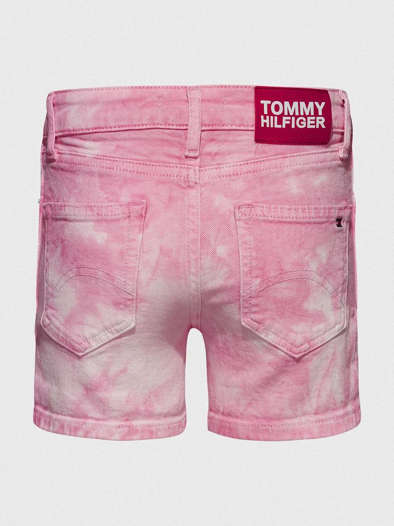 Lány Tommy Hilfiger Tie-Dye Denim Rövidnadrág Rózsaszín | HU 1847XYU